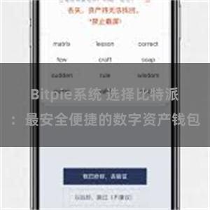 Bitpie系统 选择比特派：最安全便捷的数字资产钱包