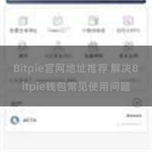 Bitpie官网地址推荐 解决Bitpie钱包常见使用问题