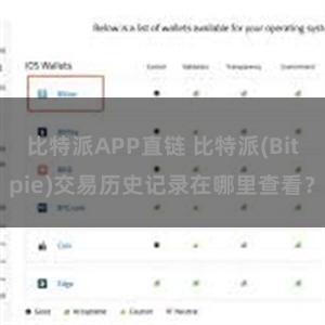 比特派APP直链 比特派(Bitpie)交易历史记录在哪里查看？